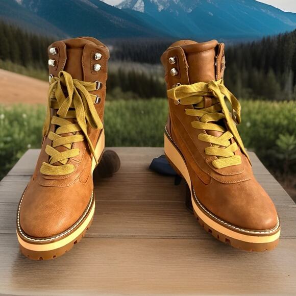 Coconuts by Matisse Tan Lace Up Boots - Picture 1 of 6